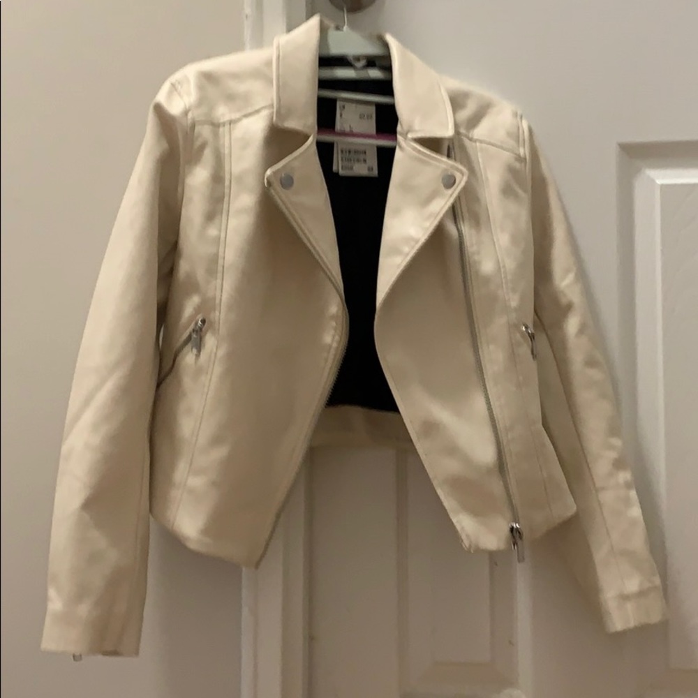 Brand new off white leather jacket